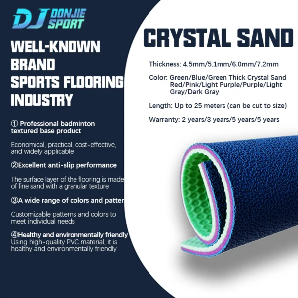 Donjie Crystal Sand Wholesale Sports Hall Pvc Sports Flooring - Image 7