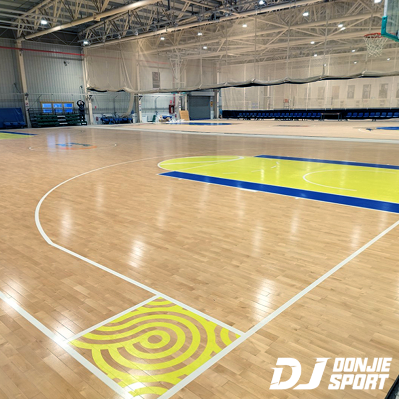 hardwood basketball court