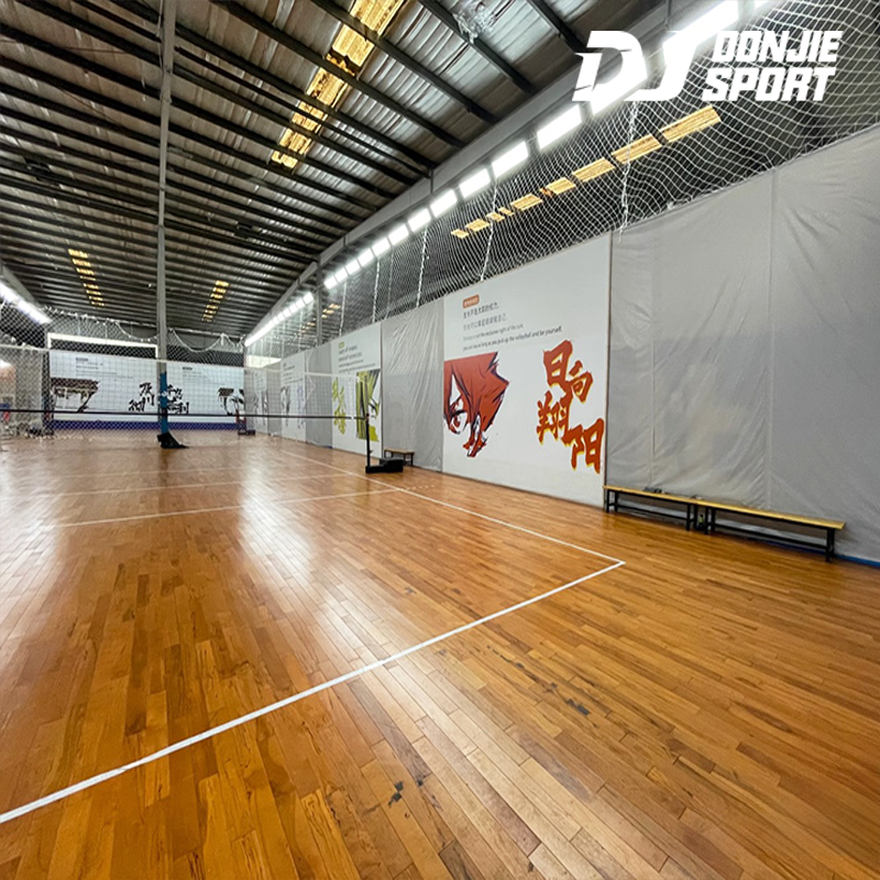 badminton court wooden flooring